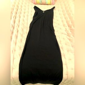 Black Maxi Maternity Sleeveless Dress - small